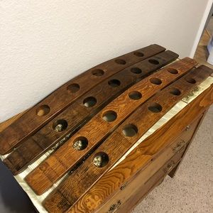 Oak Wine Barrel Candle holder -Each